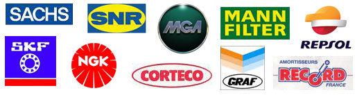 Marques : Redex, Mahle Original, Bosch, Textar, Sachs, Sasic, Castolin Eutectic, MGA, Amortisseur Record